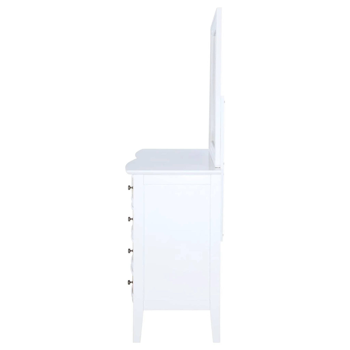 Bexhill 10-drawer Dresser and Mirror | 65 x 21.75 x 75.25 in | Rattan | White
