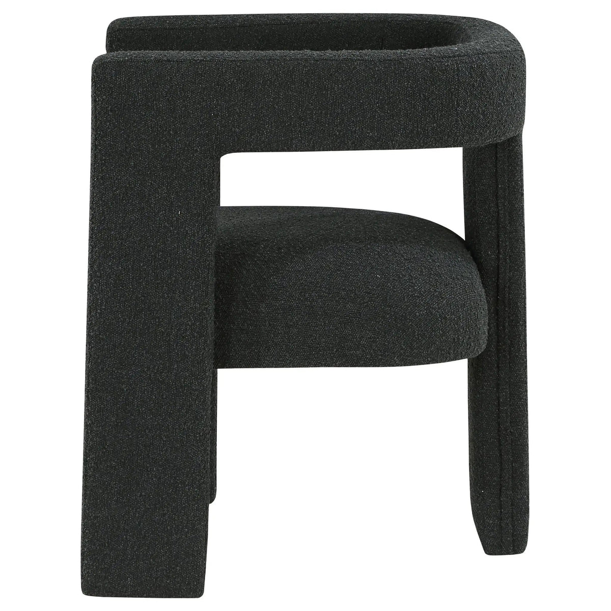 Petra Boucle Upholstered Accent Side Chair | 26 x 24.5 x 29.5 in | Boucle | Black