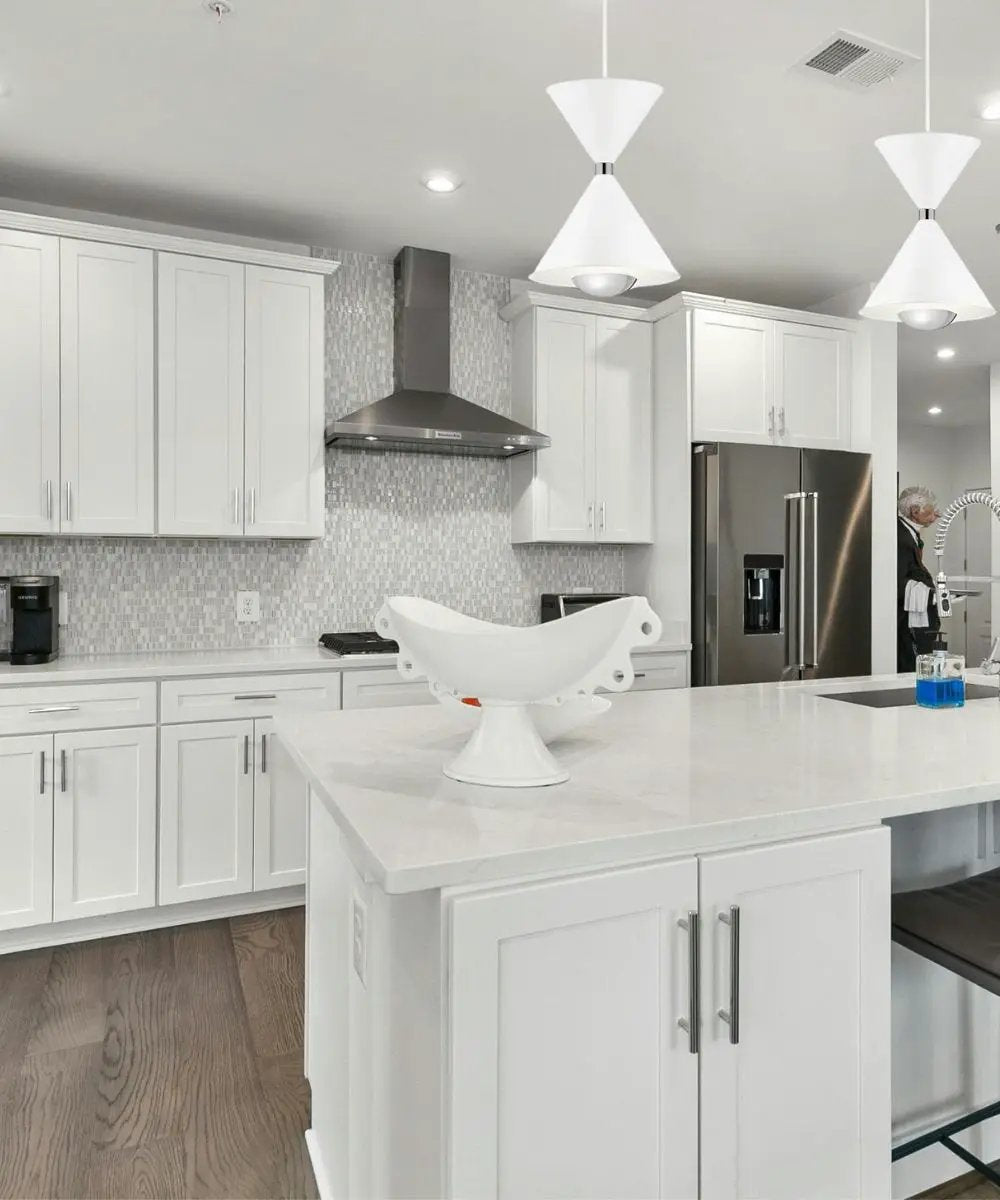 Mini Pendant Light | 1 Light Led | 8 Inch Matte White | Hourglass Design