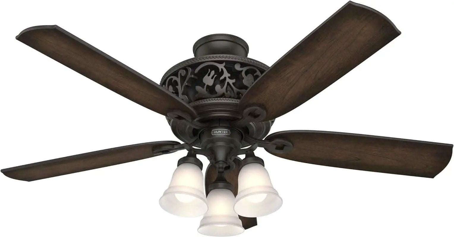 Promenade 54 Inch Indoor Ceiling Fan LED Lights Bronze Finish DC Motor Remote from PriceLows™