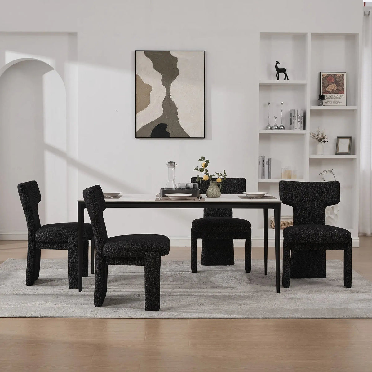 Armless Accent Chairs | Curved Back | Futuristic Design | Foam Padded Fabric