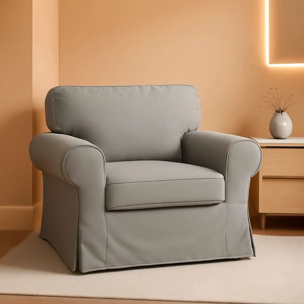 Ektorp Armchair Slipcover Cotton Grey Replacement For IKEA from PriceLows™