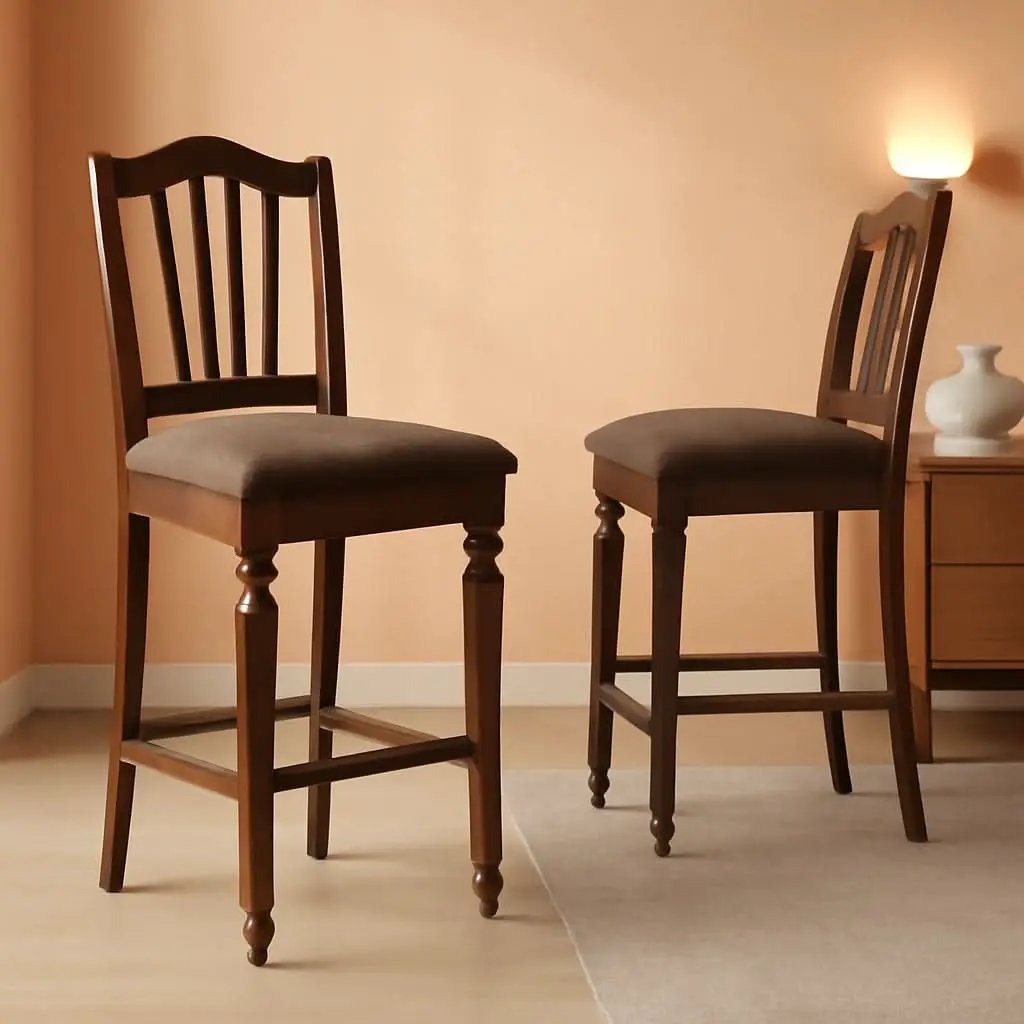 Chelsea Counter Height Stools Mahogany Linen Set Of 2 from PriceLows™