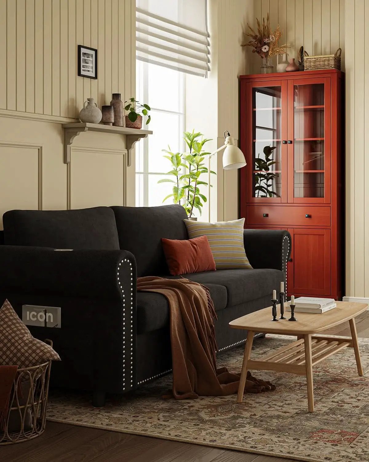 Queen Sleeper Sofa Bed Black Ergonomic Contemporary from PriceLows™