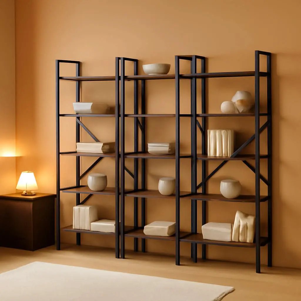 Rustic Brown Four Tier Bookshelf For Home Office Storage from PriceLows™