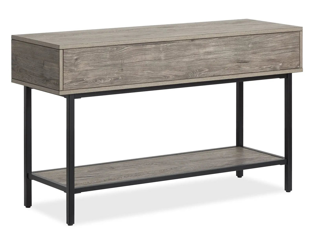 Fenwick Rectangular End Table | Whitetail Brown Finish | Matte Black Metal | Industrial Style