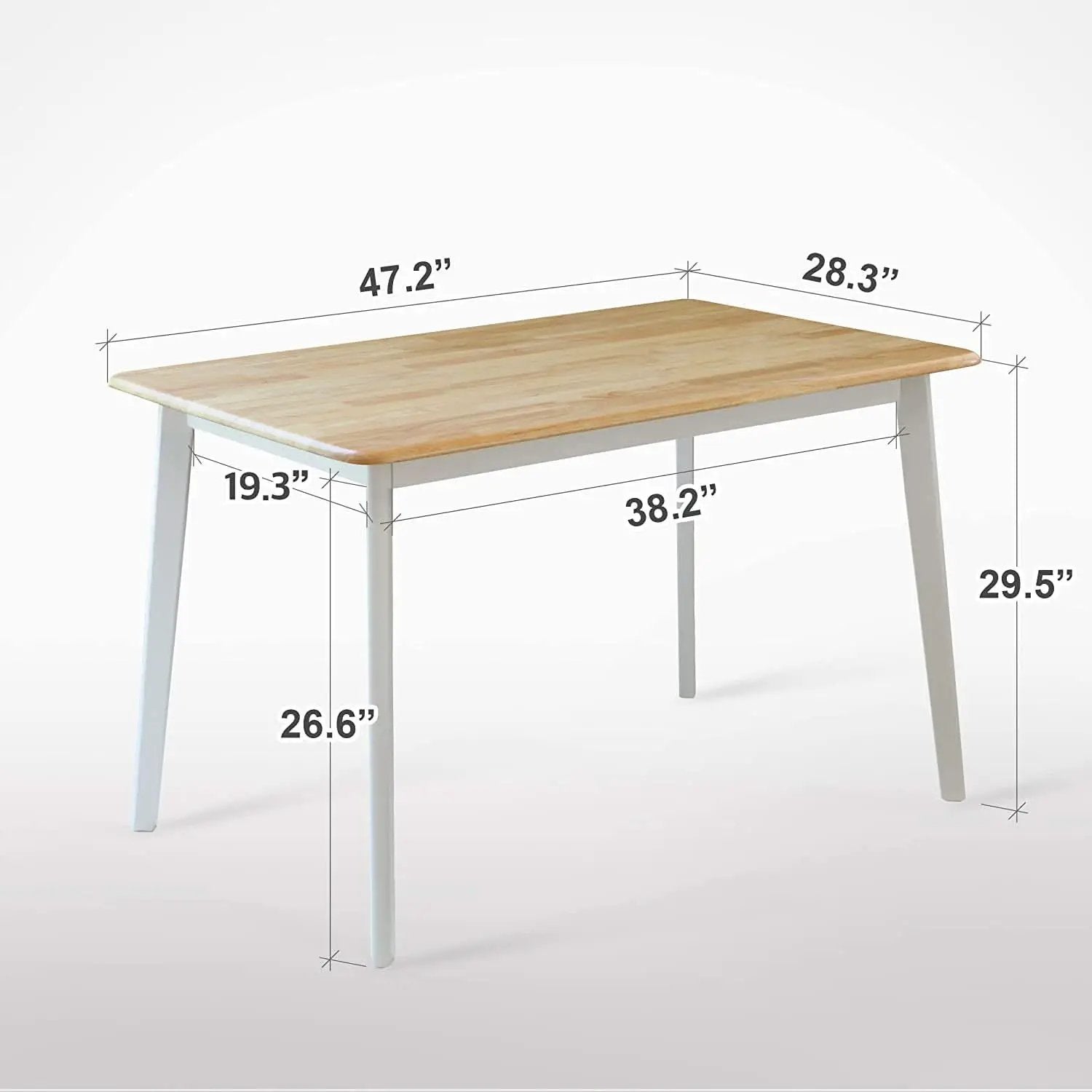 Mid Century Modern Solid Wood Rectangular Dining Table from PriceLows™