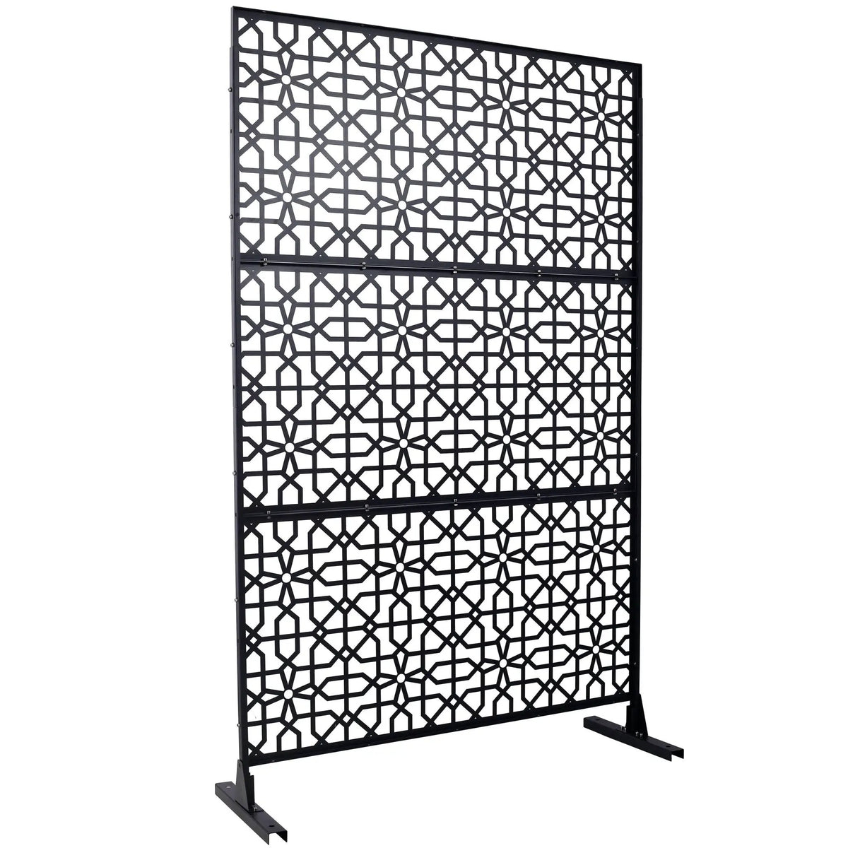 Metal Freestanding Privacy Screen | Rust Resistant Panel | Indoor Outdoor
