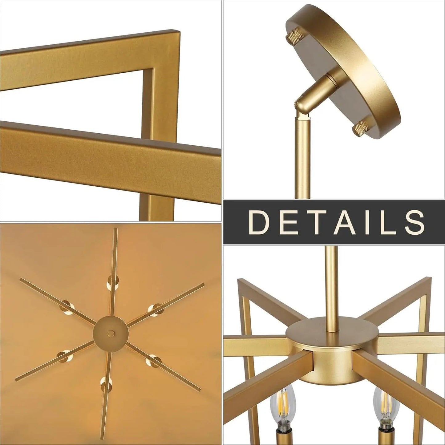 Six Light Gold Pendant Light Modern Farmhouse Chandelier from PriceLows™