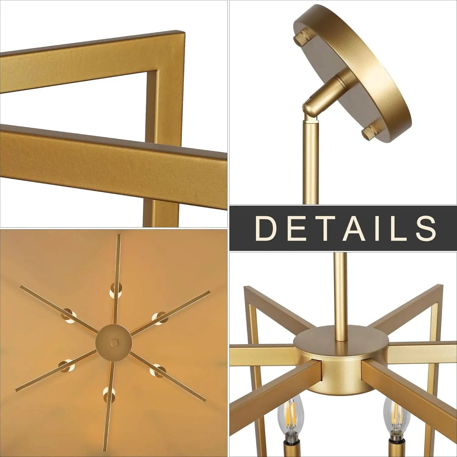 Six Light Gold Pendant Light Modern Farmhouse Chandelier from PriceLows™