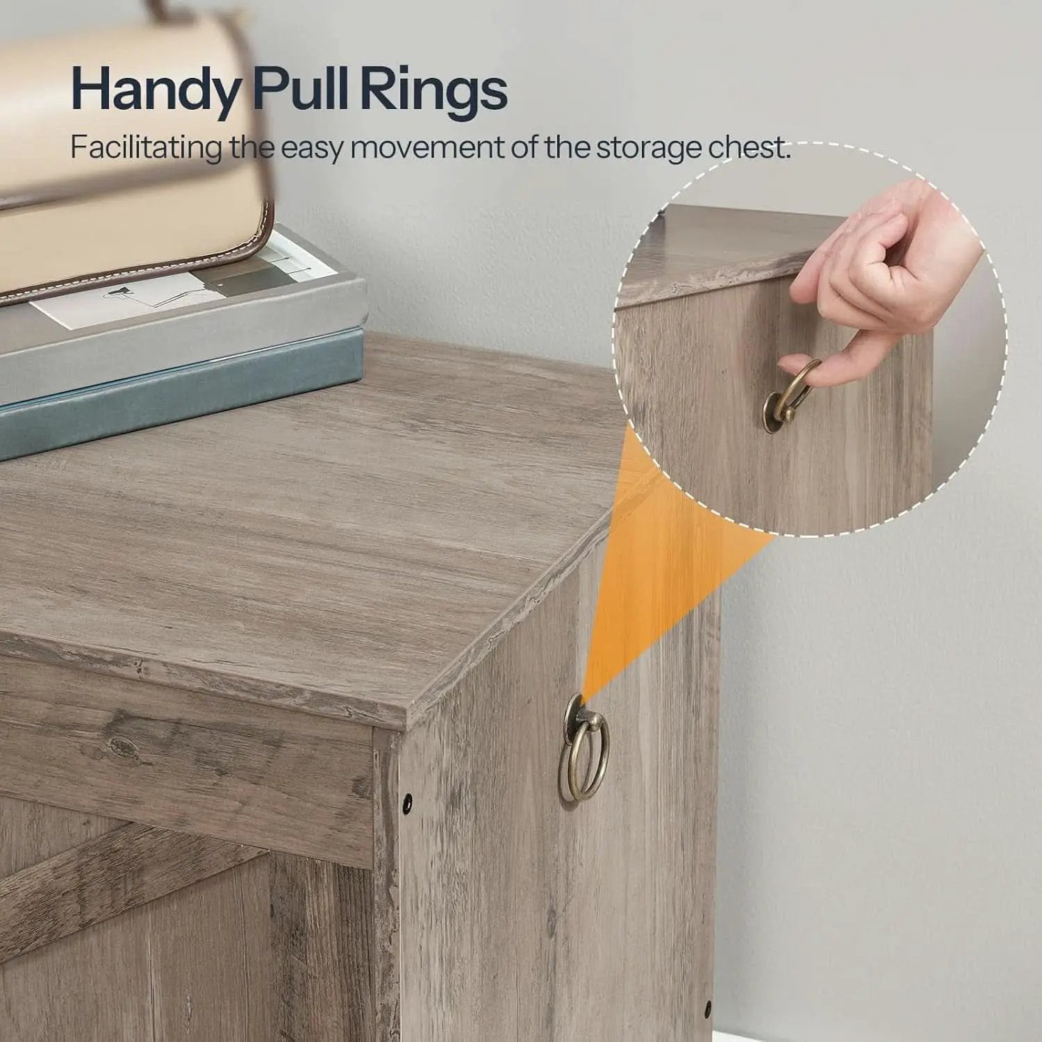 SolidWoodFinish Storage Bench Greige 43Inch Drawer from PriceLows™
