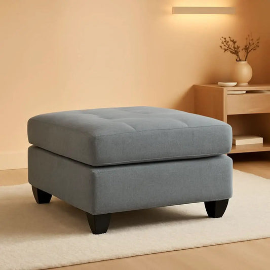 Oversized Light Gray Ottoman Room Decorative Elegance from PriceLows™