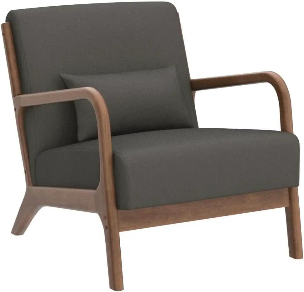 Green Upholstered Mid Century Modern Accent Armchair from PriceLows™