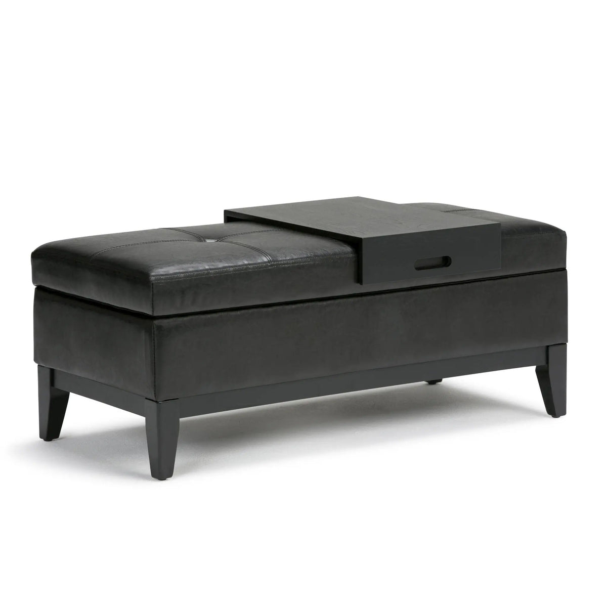 Oregon Contemporary Storage Ottoman Bench | Serving Tray | Lift Open Lid | Child Safety Hinge