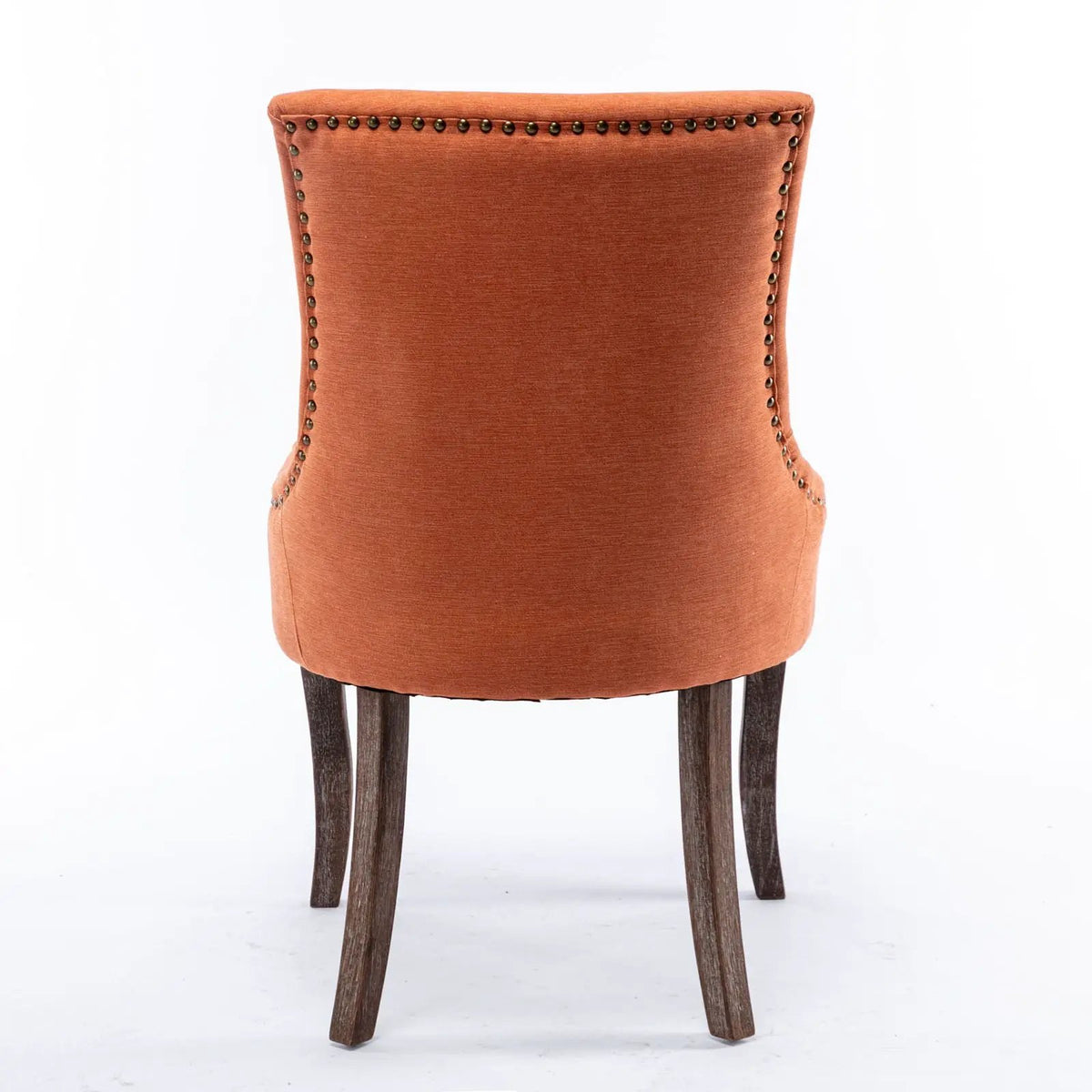Ultra Nail Head Dining Chairs | Set Of 2 | Neutral Solid Wood Legs | Soft Fabric