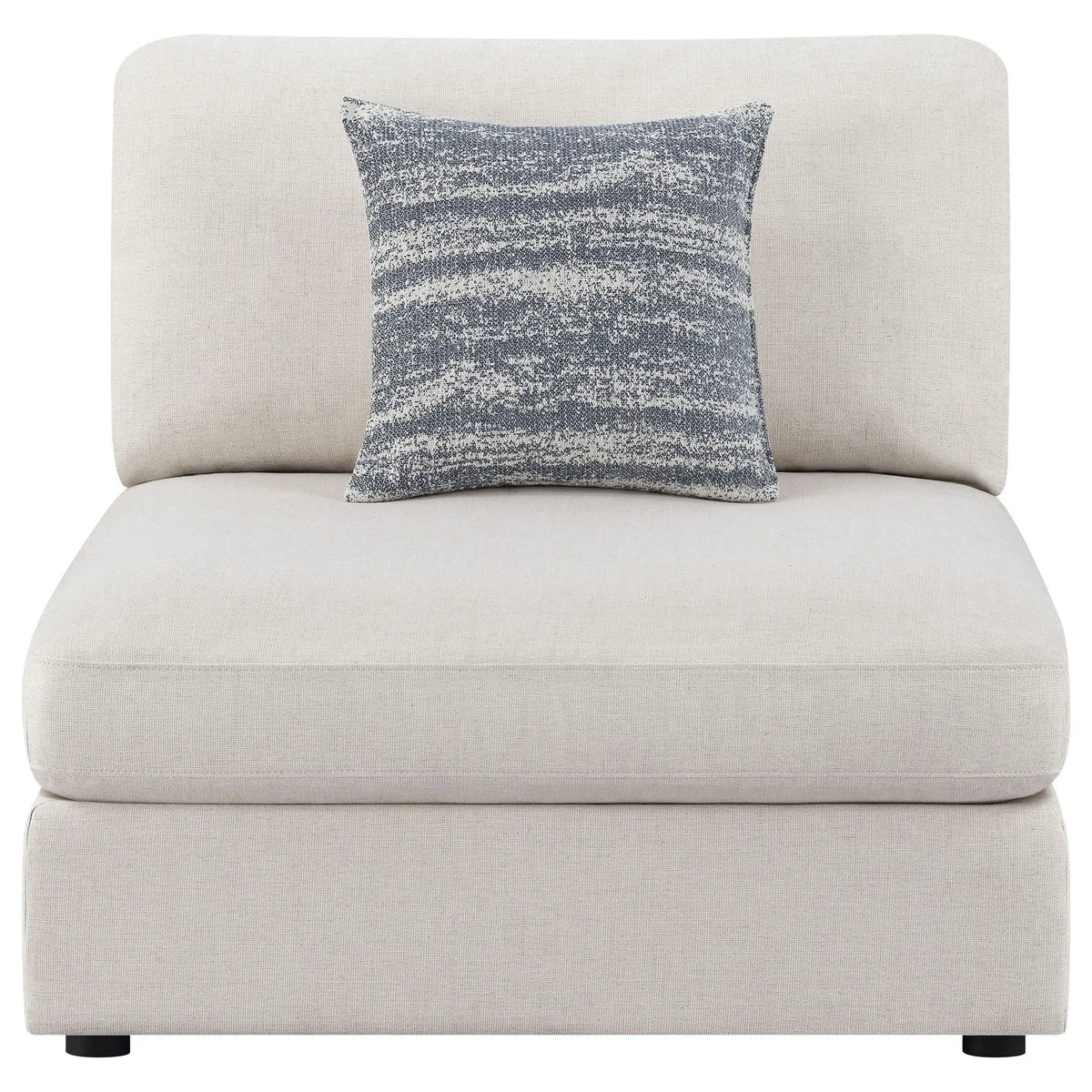 Serene Upholstered Armless Chair | 38 x 41 x 33 in | Linen & Polyester | Beige