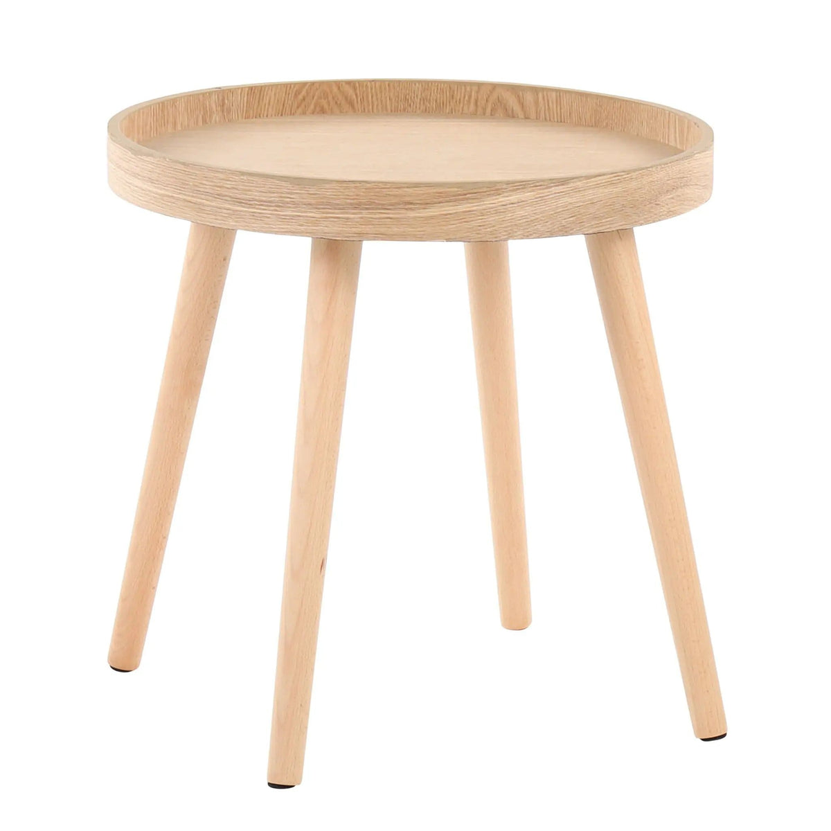 Pebble Mid-Century Modern Side Table Set | 19.5 x 19.5 x 17.5 in | Wood | Natural