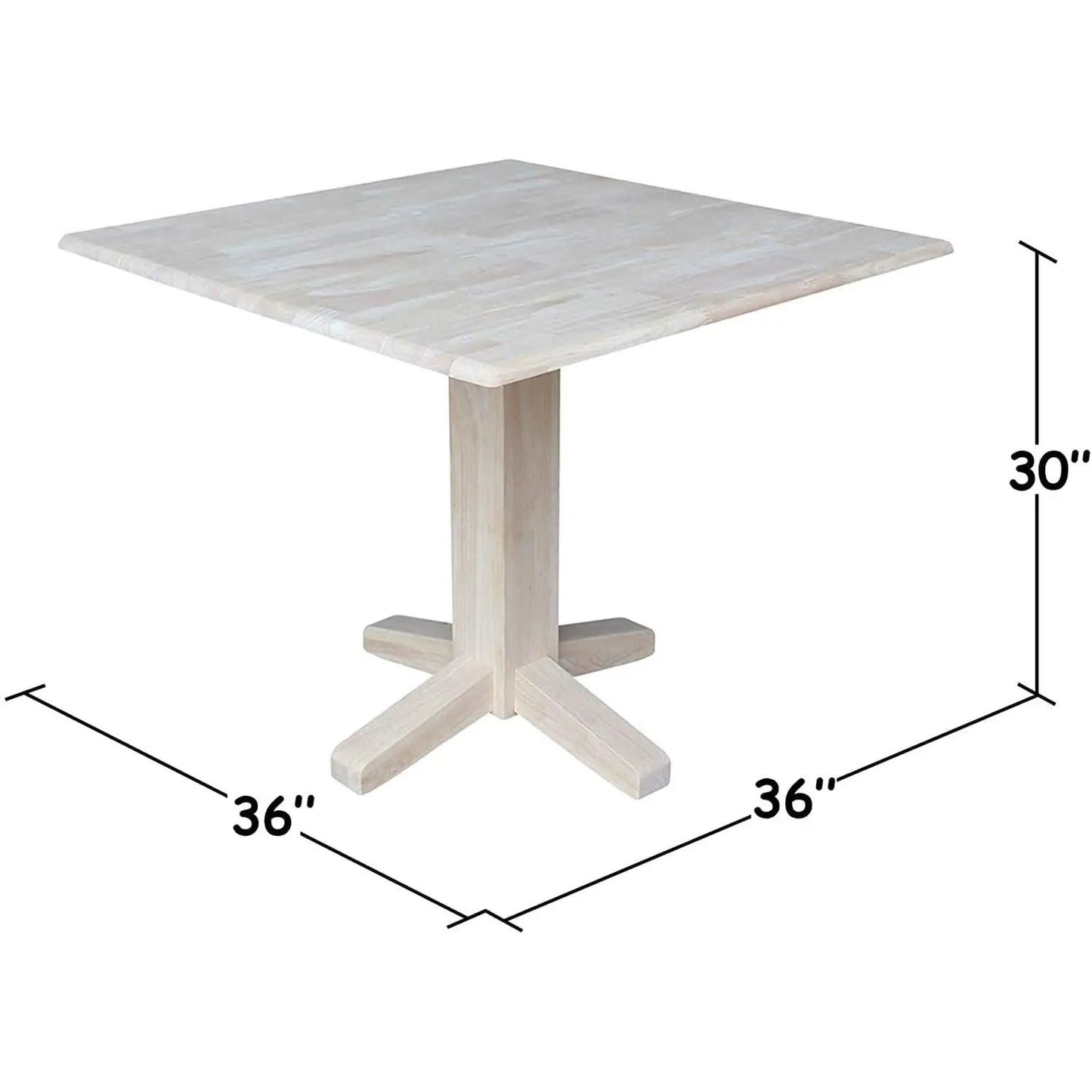 Square Dual Drop Leaf Dining Table With Butcher Block Top from PriceLows™