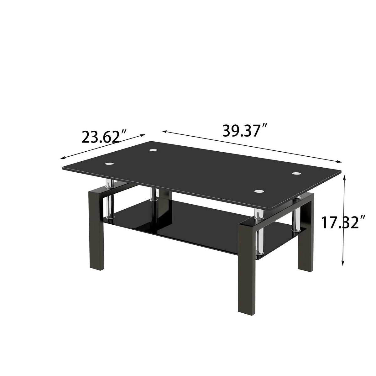 Tempered Glass Table | Hidden Storage | Easy Assembly