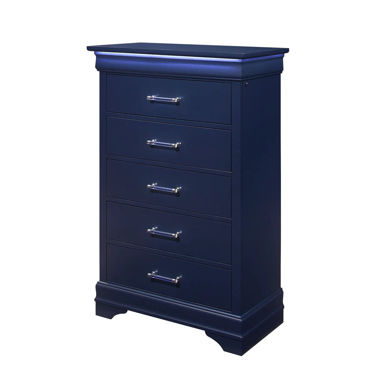 Charlston Accent Chest | LED Lighting | Five Spacious Drawers | Transitional Style