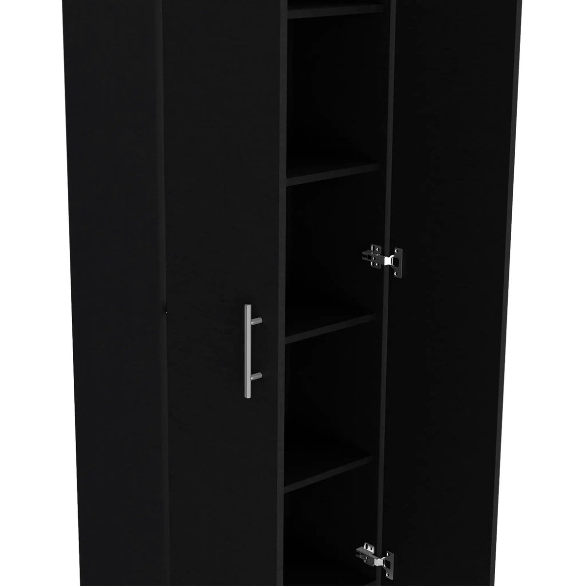 Clinton Pantry Cabinet Kitchen Storage | 11.9 x 23.6 x 66.8 in | Engineered Wood & Metal | Black