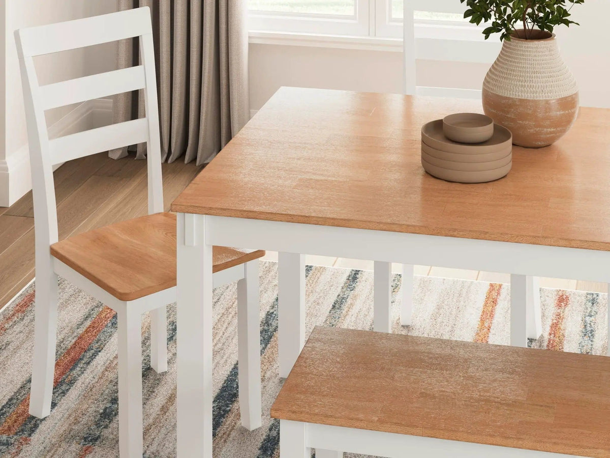 Gesthaven Dining Room Table Set | 3 Pieces | Wood | Dining Room