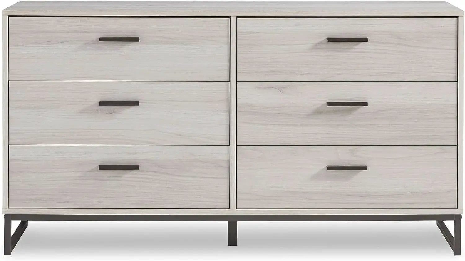 Socalle 59 Inch Beige 6 Drawer Dresser Engineered Wood from PriceLows™