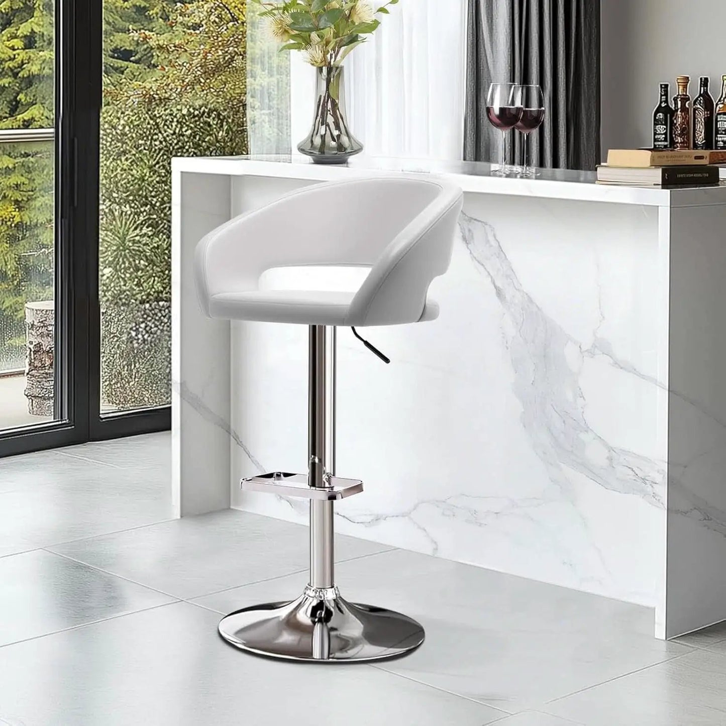 Adjustable Swivel Bar Stool with Arms and Footrest from PriceLows™