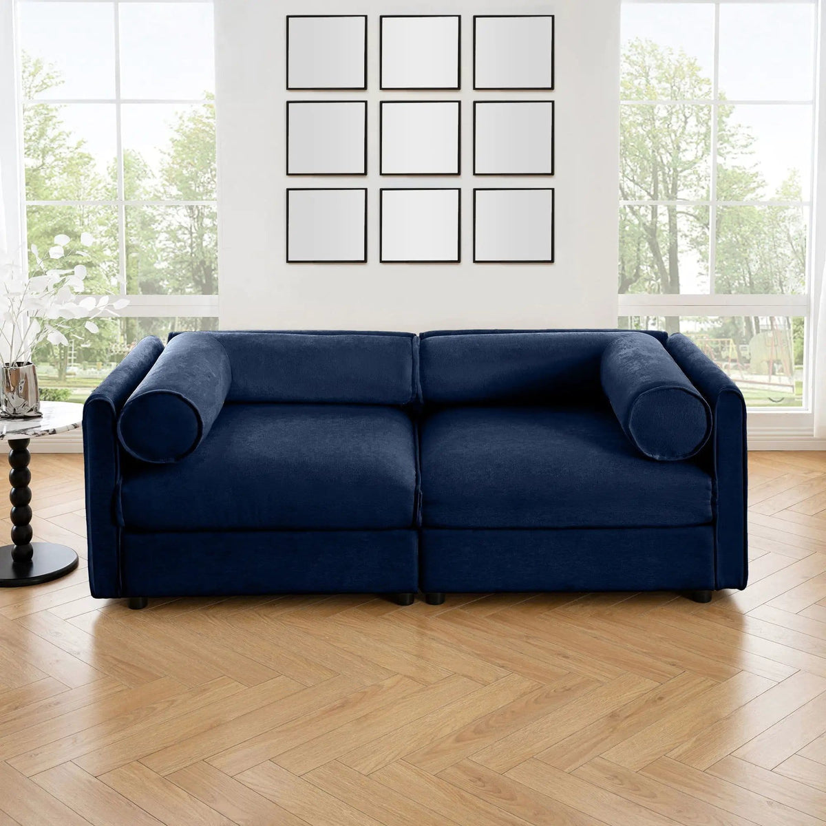 Stylish Sofa With Storage Seat And Cylindrical Backrest | Stationary Sofa | Living Room Furniture | Living Room