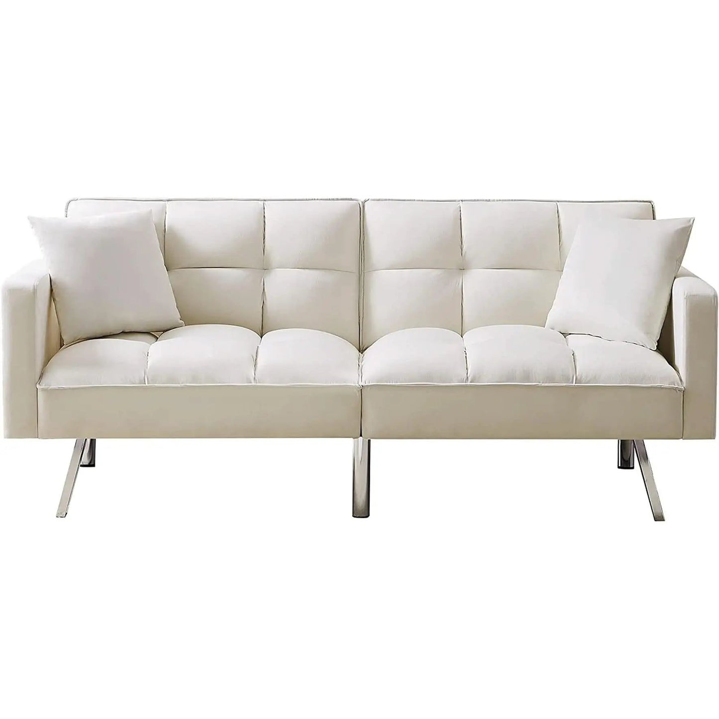 Adjustable Loveseat Sofa Bed With Split Back And Metal Legs from PriceLows™