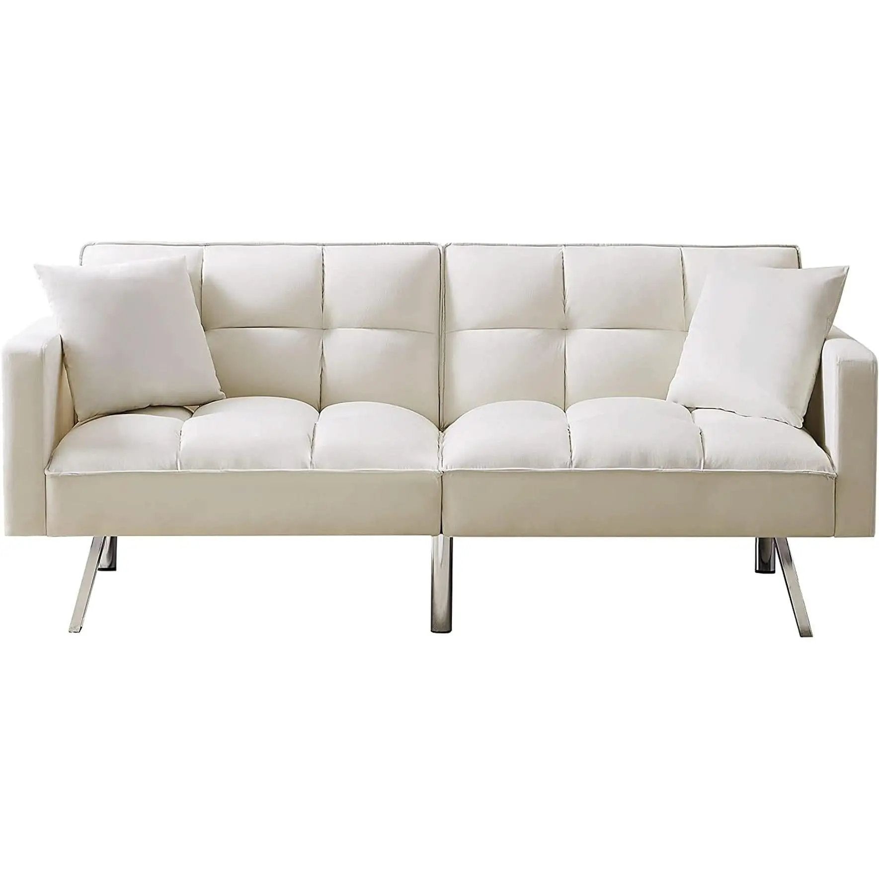Adjustable Loveseat Sofa Bed With Split Back And Metal Legs from PriceLows™