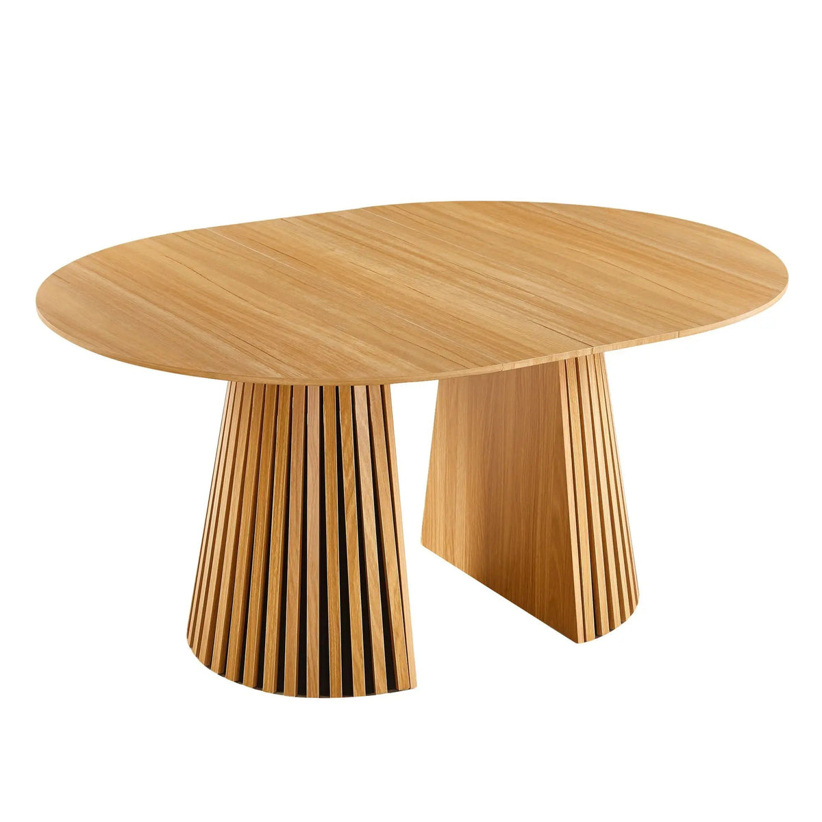 Extendable Dining Table | Pedestal Frame | Durable MDF Top | Warm Oak