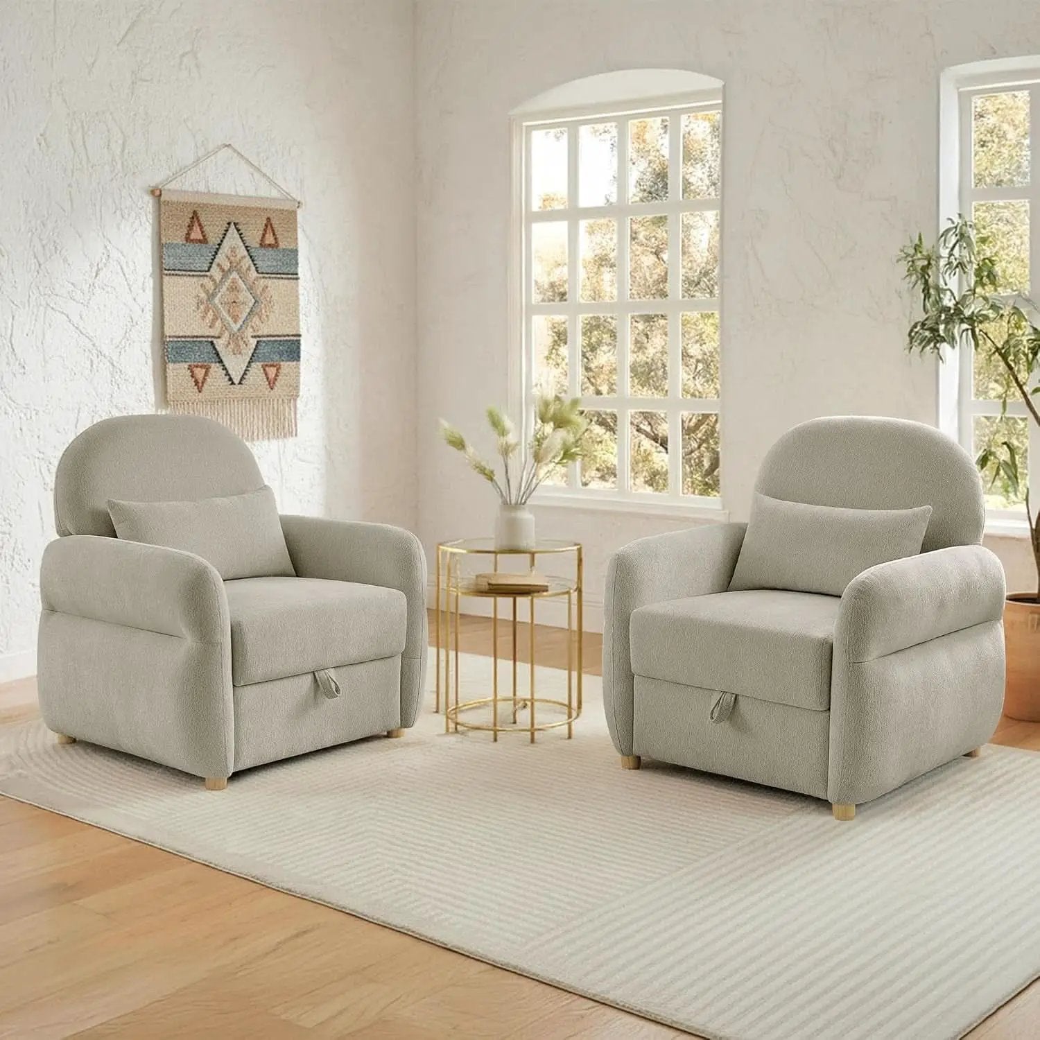 33Point5Inch Modern Reading Chair With HiddenStorage from PriceLows™