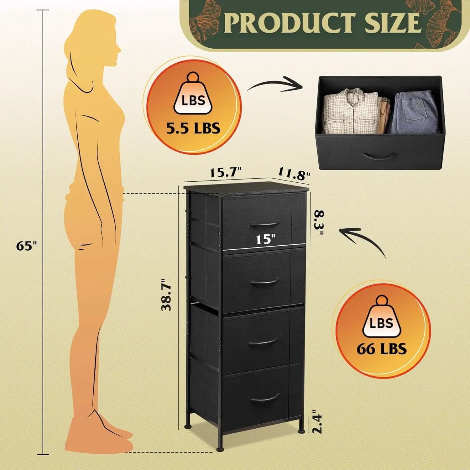 Charcoal Finish Dresser With 4 Drawers For Bedroom Storage from PriceLows™