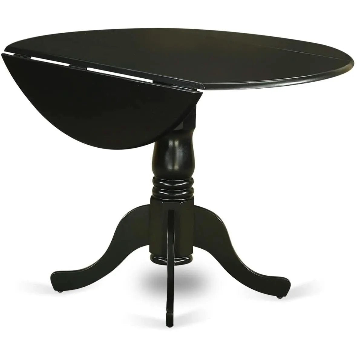 5 Piece Drop Leaf Dining Table Set Black Faux Leather from PriceLows™