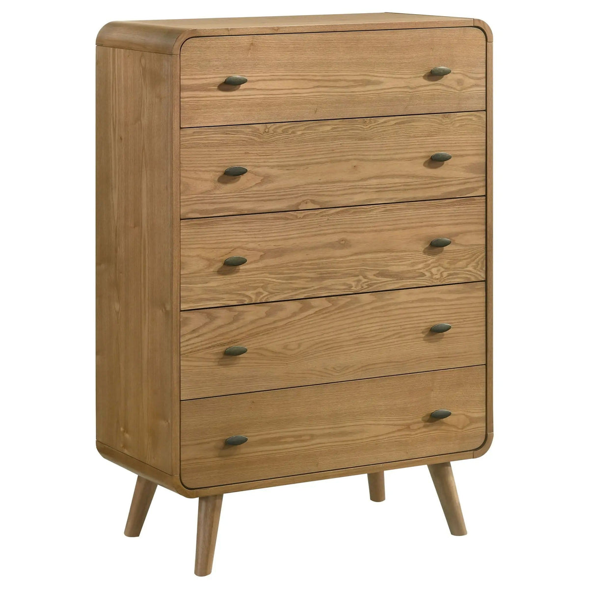 Robyn 5-drawer Bedroom Chest of Drawers Light Ash | 35.75 x 17 x 52.75 in | Rubberwood & Engineered Wood | Bedroom