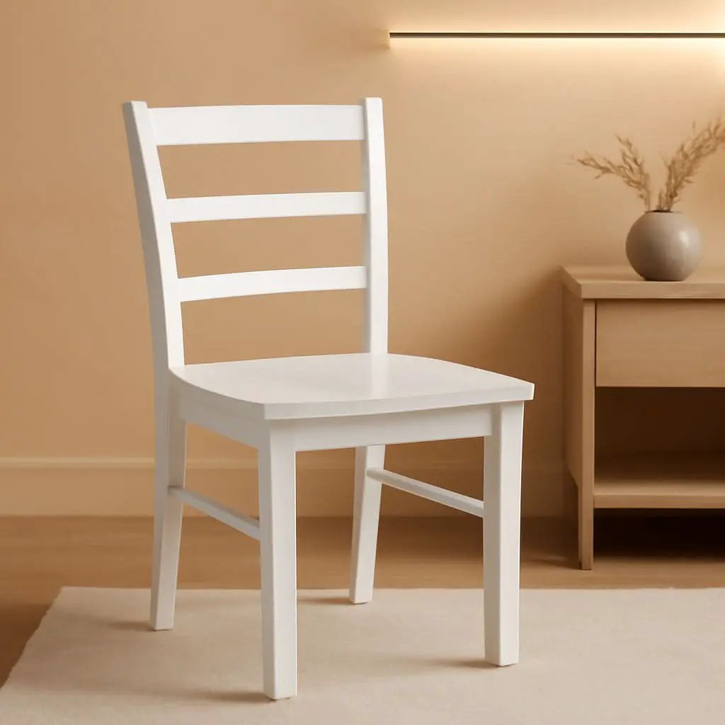 Madrid Ladderback Dining Chairs Set Of Two White Finish from PriceLows™