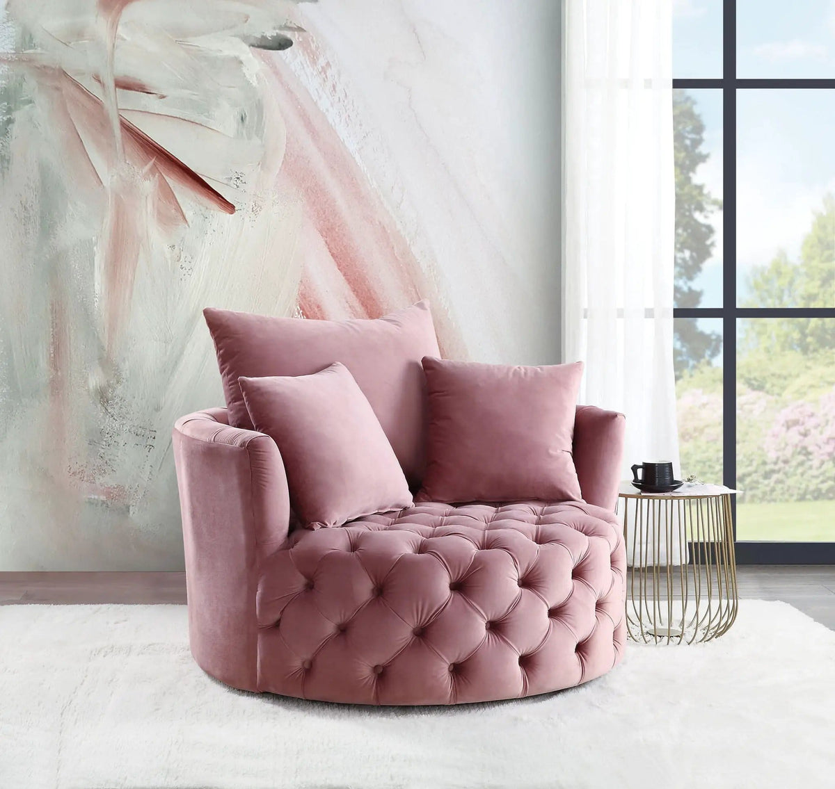 Zunyas Accent Chair With Swivel | 2 Pieces | Living Room Furniture | Living Room