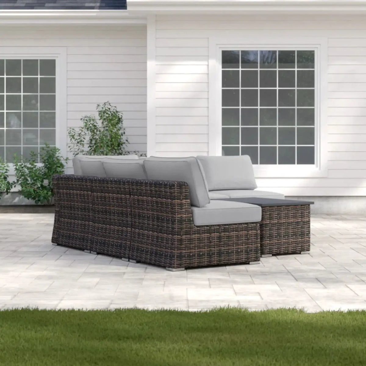 Wicker Sectional Sofa Set | Rustproof Aluminum Frame | Oversized Comfort | Weather-Resistant Wicker
