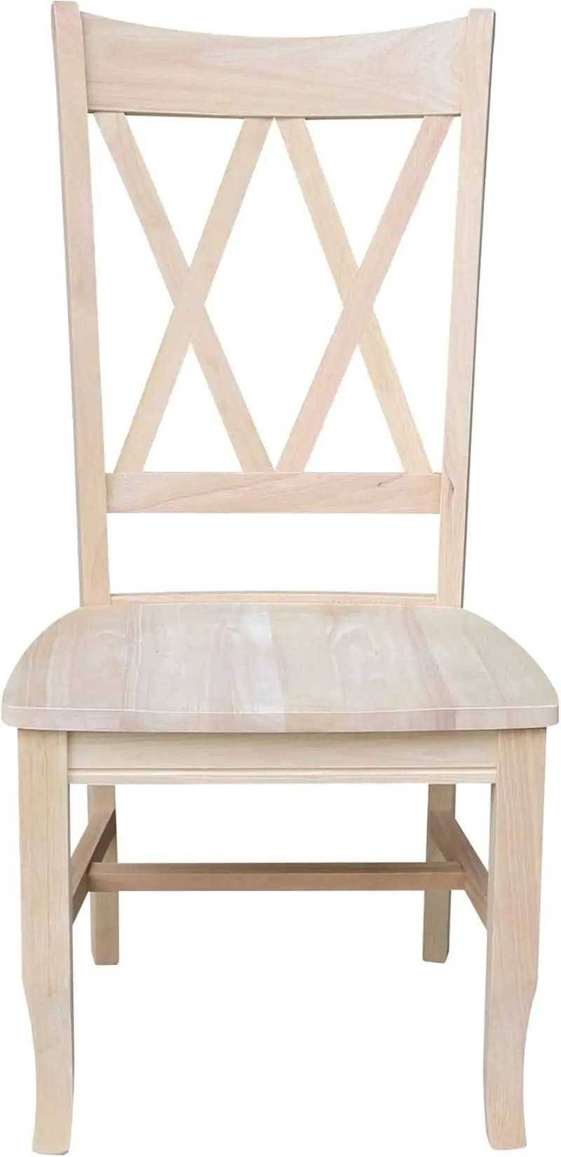 Two Unfinished Parawood Dining Chairs With X Back from PriceLows™