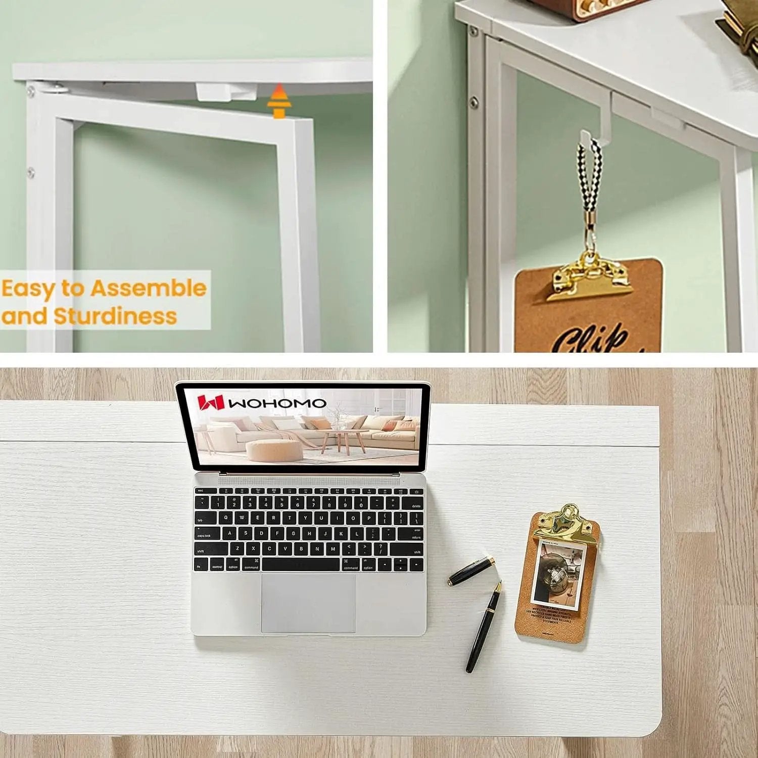 31.5 Inch Folding Desk White For Small Spaces Home Office from PriceLows™