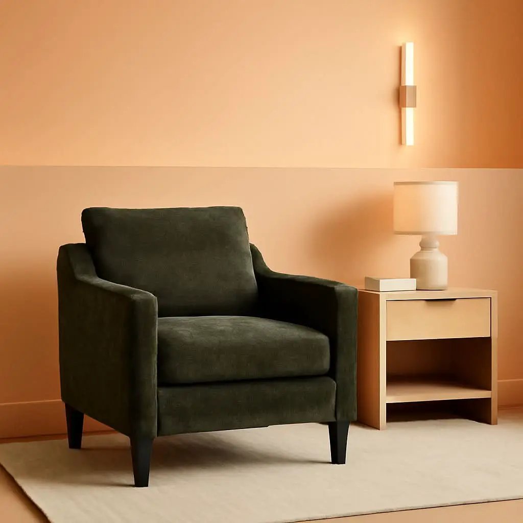 Compact Chenille Accent Chairs With Removable Covers from PriceLows™