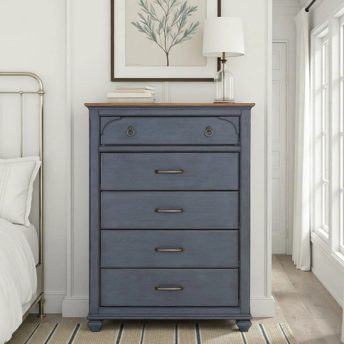 Chest Blue | 40 x 18 x 54 in | Wood | Living Room