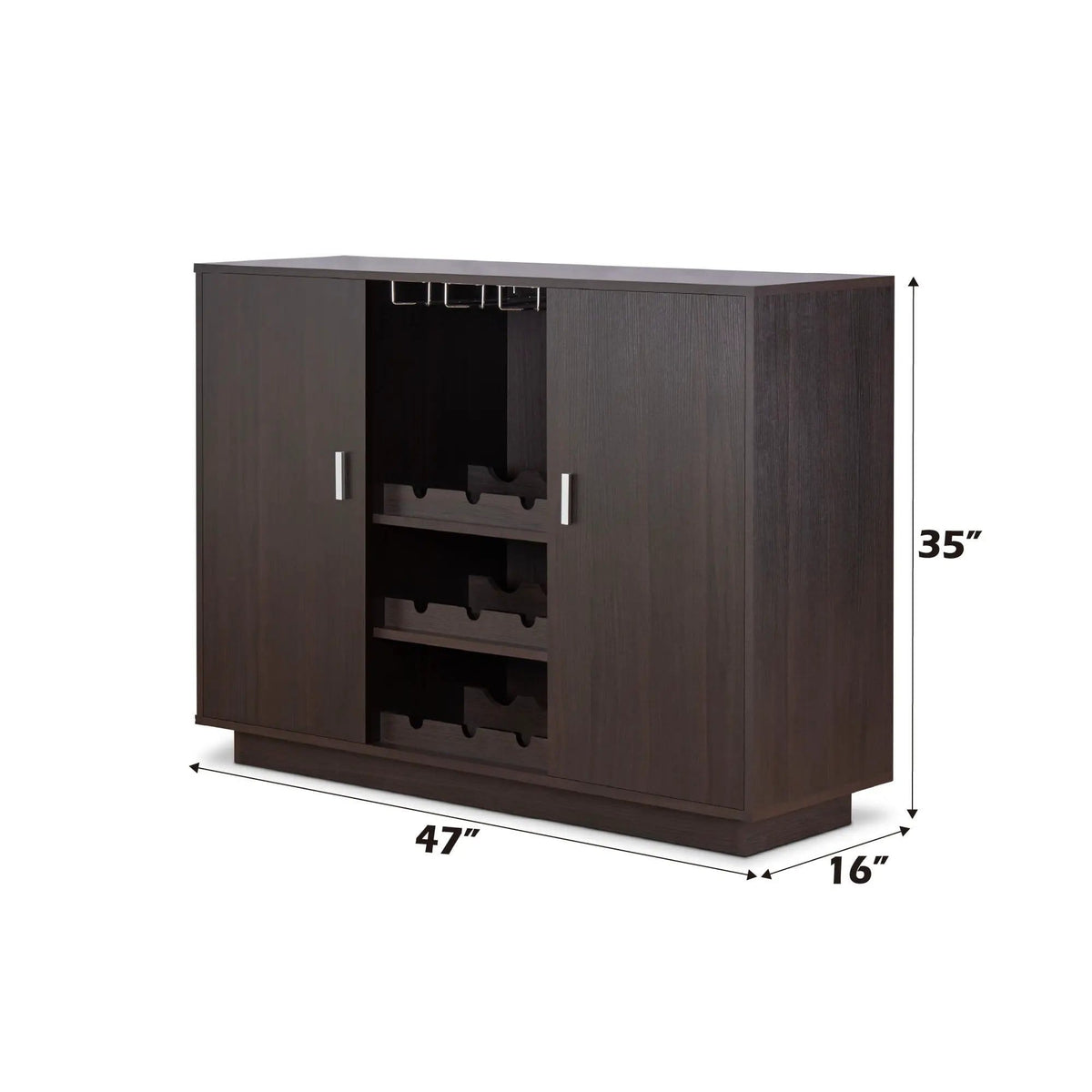 Hazen Wine Cabinet II | 16 x 47 x 35 in | Home Furniture | Espresso