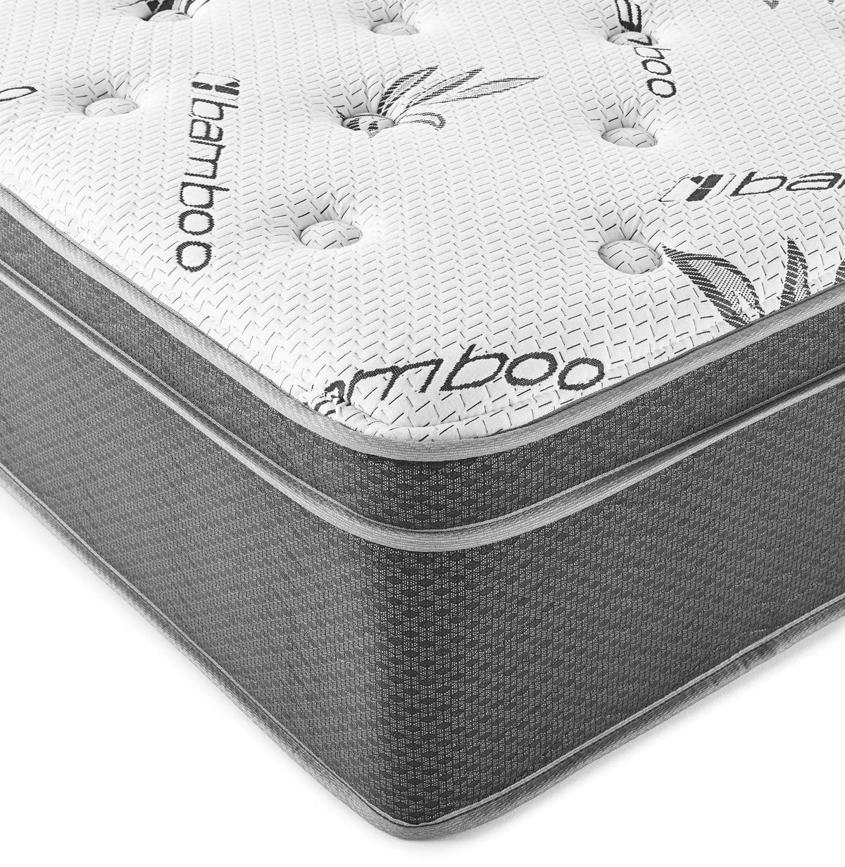 Sommet 13-inch Full Bamboo Euro Top Memory Foam Hybrid Mattress | 53 x 74 x 13 in | Bamboo | Bedroom