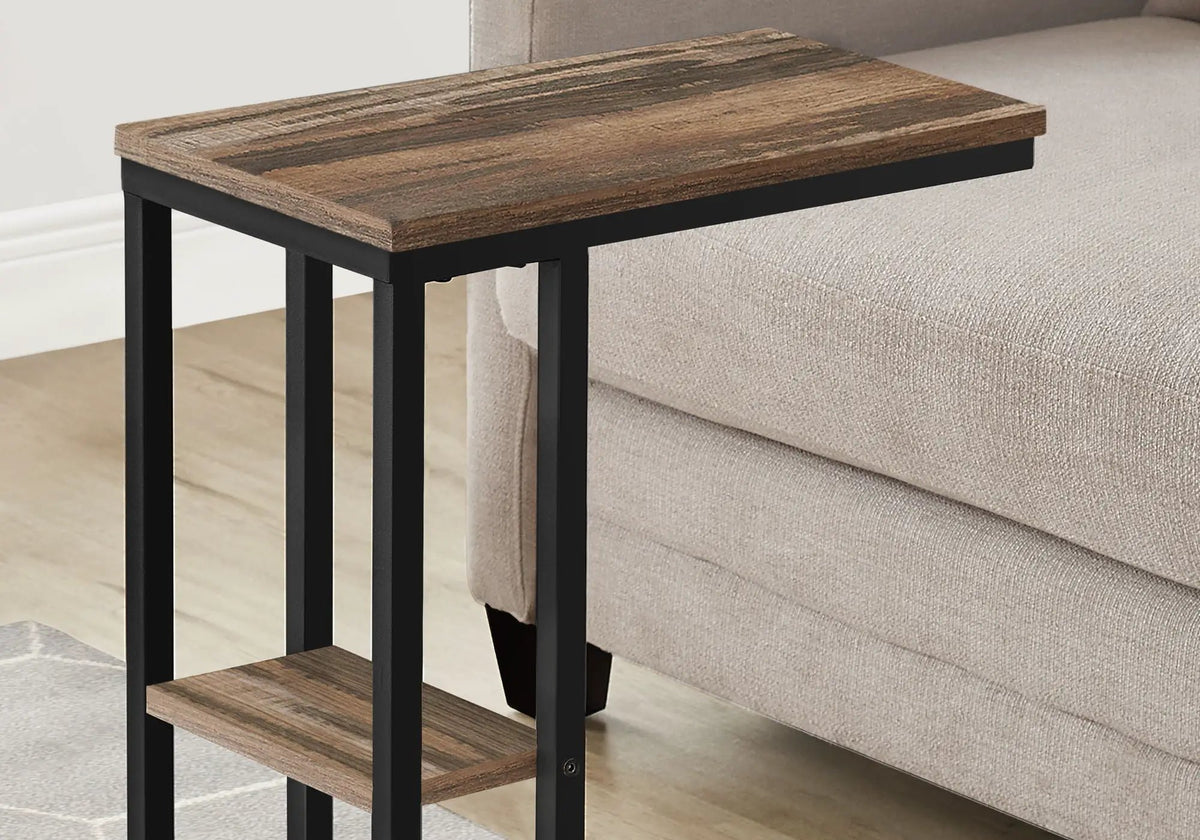 C-Shaped Accent Table | Slide-Under Base | Rectangular Tabletop | Sturdy And Lightweight
