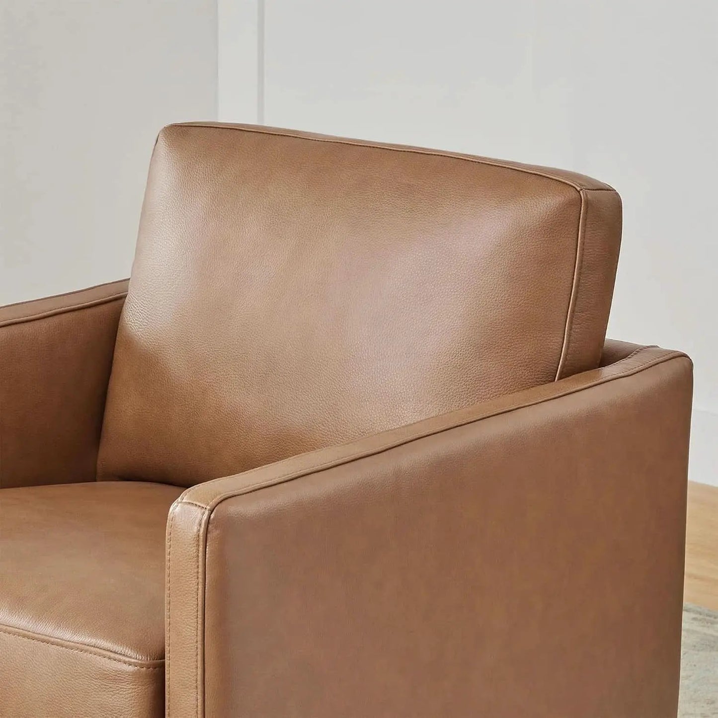 Genuine Leather Swivel Accent Chair Fully Assembled from PriceLows™