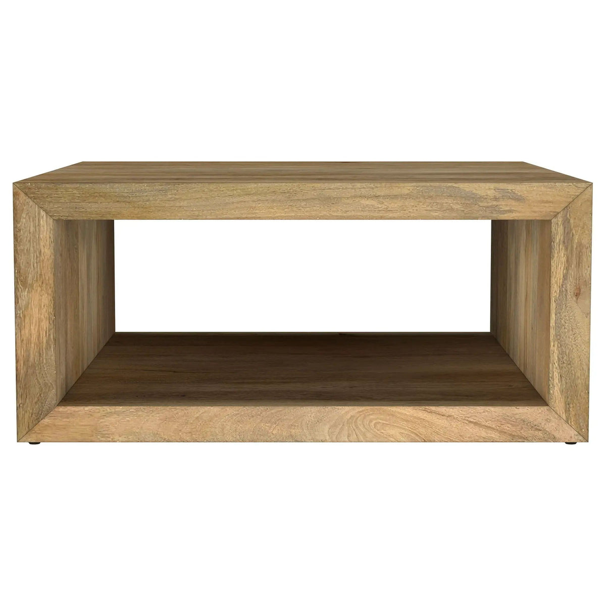 Benton Square Solid Mango Wood Coffee Table | 39 x 39 x 18 in | Mango Wood | Natural