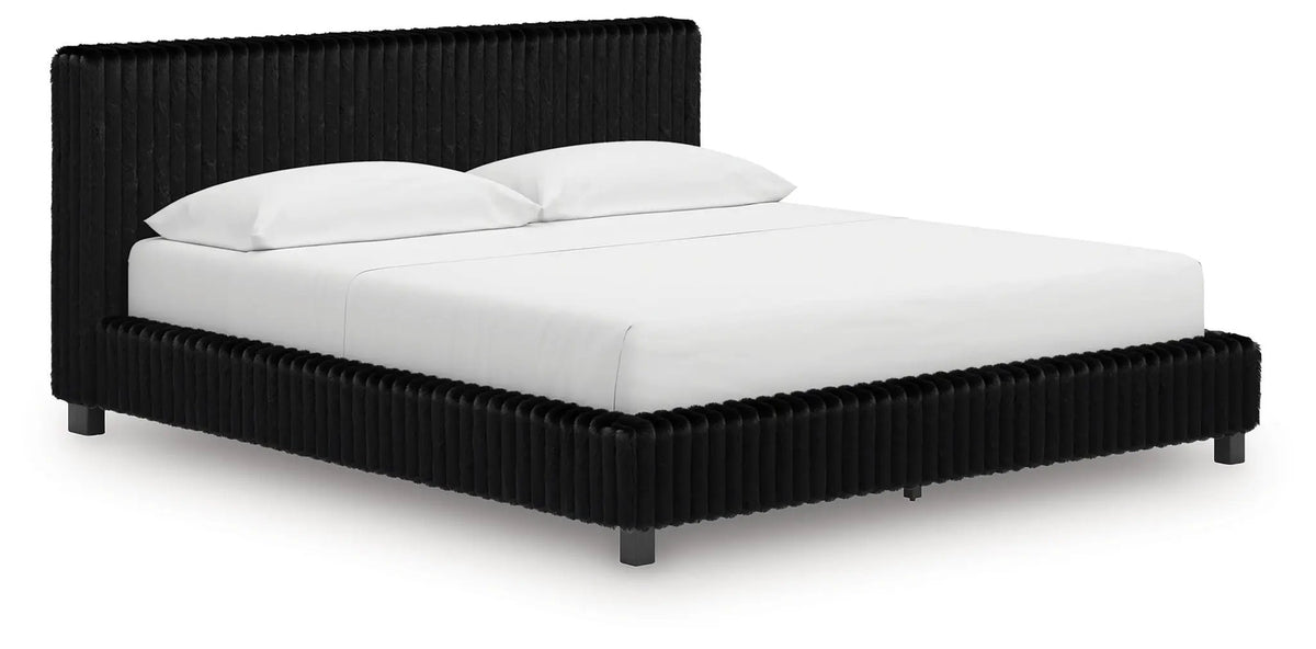 Zuraleus Upholstered Bed | Corded Fabric | Casual Contemporary Style | 91.25 Inch Width