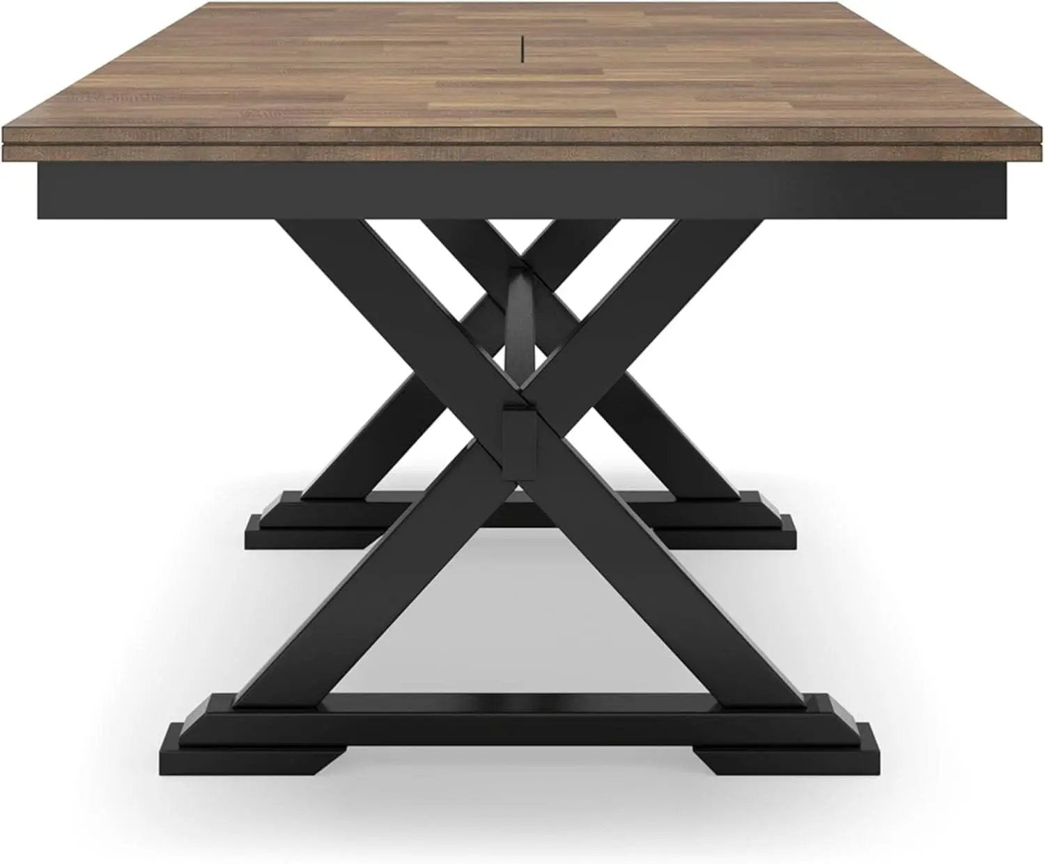 Farmhouse Dining Extension Table Butterfly Leaf 6-8 Seater Black And Dark Brown from PriceLows™